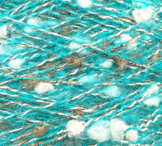 New Mill Fuego Nm 2500 – Fantasiegarn Bouclé mit Kaschmir, Wolle und Kid Mohair col. Aquatürkis